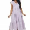 IN LOOM Dresses Lilac Short Sleeve Smocked Tiered Woven Dress 1 IN LOOM Dresses Lilac Short Sleeve Smocked Tiered Woven Dress