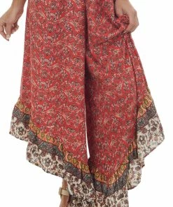 ANGIE Lipstick Printed Halter Neck Sleeveless Jumpsuit Dresses