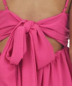 Do + Be Dresses Magenta Sleeveless Open Tie Back Romper