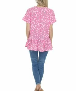 143 Story Magenta Spotted Print Drop Waist Blouse 24 143 Story Magenta Spotted Print Drop Waist Blouse