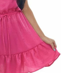 SUMMER 10 Magenta Strapless Mini Dress With Drawstring Dresses 17 SUMMER 10 Magenta Strapless Mini Dress With Drawstring Dresses