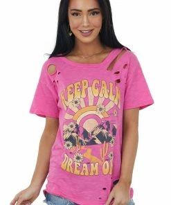 BiBi Magenta 'Keep Calm Dream On' Graphic Tee