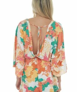 Flying Tomato Marmalade Floral Print Surplice Woven Romper 16 Flying Tomato Marmalade Floral Print Surplice Woven Romper