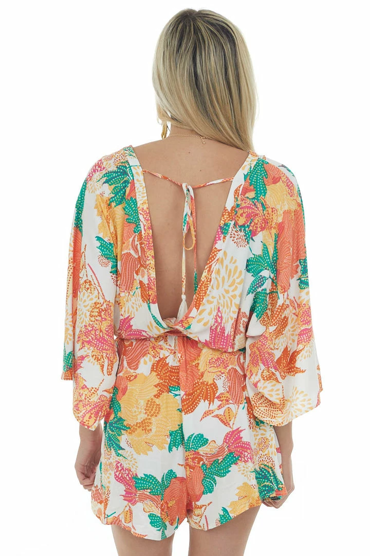 Flying Tomato Marmalade Floral Print Surplice Woven Romper 9 Flying Tomato Marmalade Floral Print Surplice Woven Romper