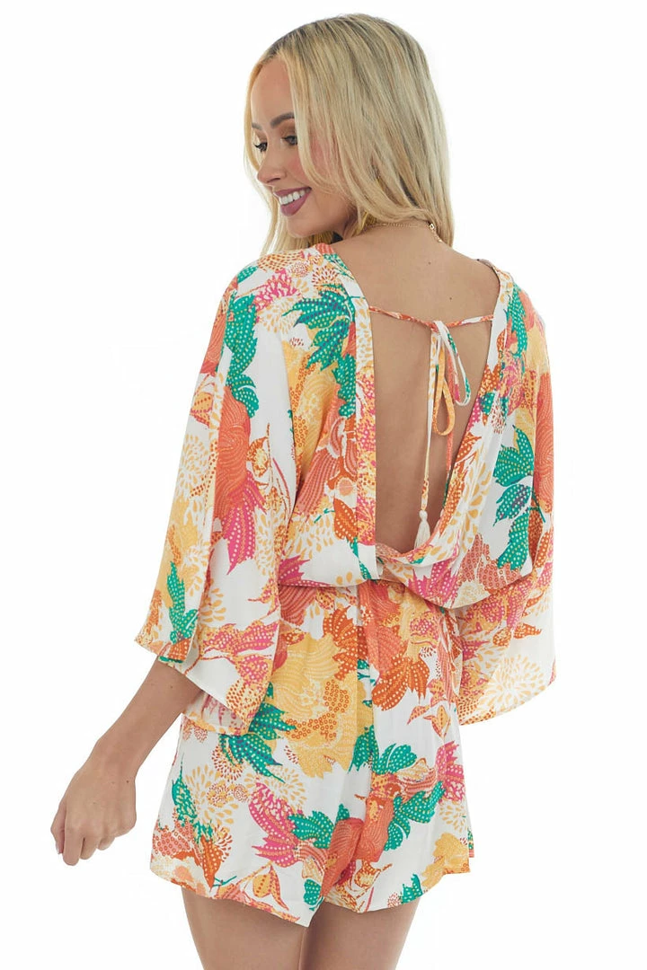 Flying Tomato Marmalade Floral Print Surplice Woven Romper 8 Flying Tomato Marmalade Floral Print Surplice Woven Romper