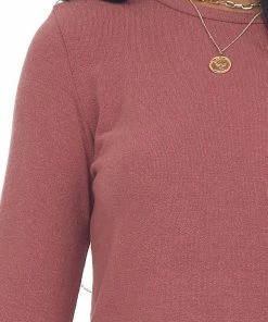 Charlotte Avery Dark Mauve Long Sleeve Textured Cropped Knit Top 25 Charlotte Avery Dark Mauve Long Sleeve Textured Cropped Knit Top