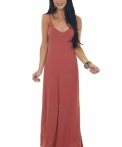 Lush Clothing Marsala Side Slit Spaghetti Strap Maxi Dress 10 Lush Clothing Marsala Side Slit Spaghetti Strap Maxi Dress