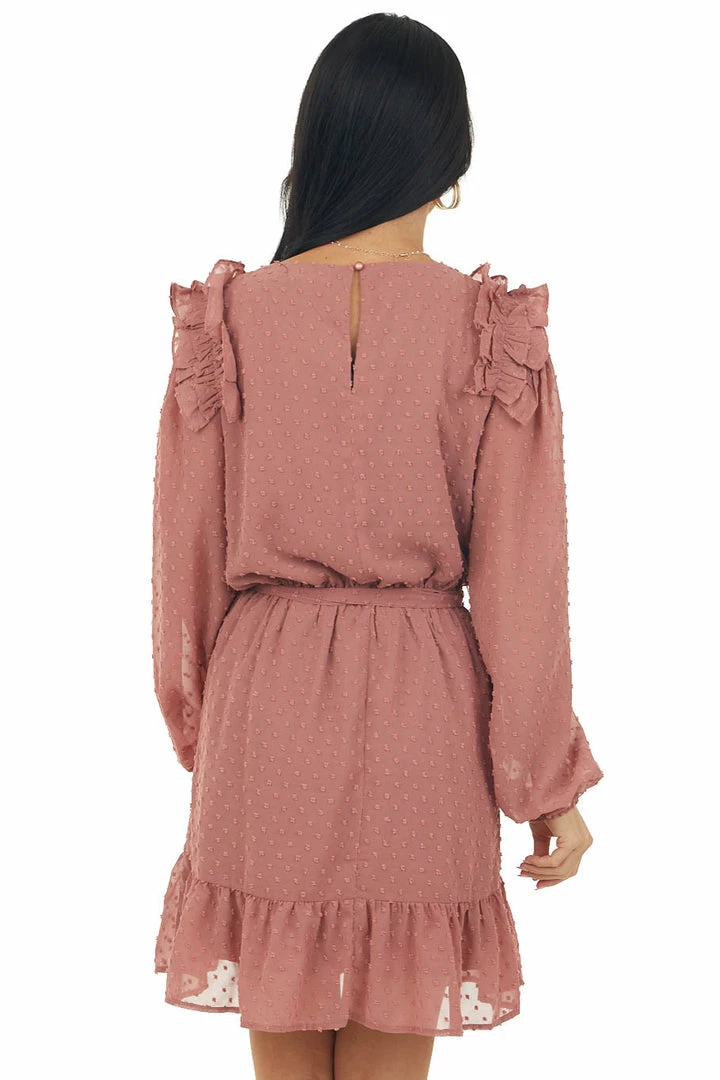 Mittoshop Dresses Marsala Swiss Dot Peasant Sleeve Short Dress 7 Mittoshop Dresses Marsala Swiss Dot Peasant Sleeve Short Dress