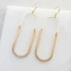 Fame Accessories Matte Gold Oval Wire Dangle Earrings