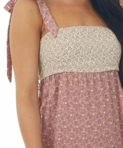 Lush Clothing Mauve Ditsy Floral Colorblock Tiered Maxi Dress Dresses 13 Lush Clothing Mauve Ditsy Floral Colorblock Tiered Maxi Dress Dresses