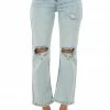 American Fit Bottoms Medium Acid Wash High Rise Distressed Straight Jeans