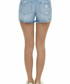 Vervet Medium Wash Distressed Frayed Hem Denim Shorts Bottoms 8 Vervet Medium Wash Distressed Frayed Hem Denim Shorts Bottoms