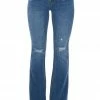I&M Dark Wash Distressed High Rise Flare Jeans Bottoms