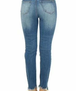 Special A Medium Wash Frayed High Rise Relaxed Jeans 8 Special A Medium Wash Frayed High Rise Relaxed Jeans