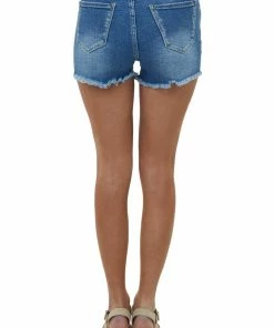 I&M Medium Wash High Rise Button Fly Denim Shorts Bottoms 8 I&M Medium Wash High Rise Button Fly Denim Shorts Bottoms