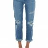 YMI Bottoms Medium High Waisted Distressed Boyfriend Jeans
