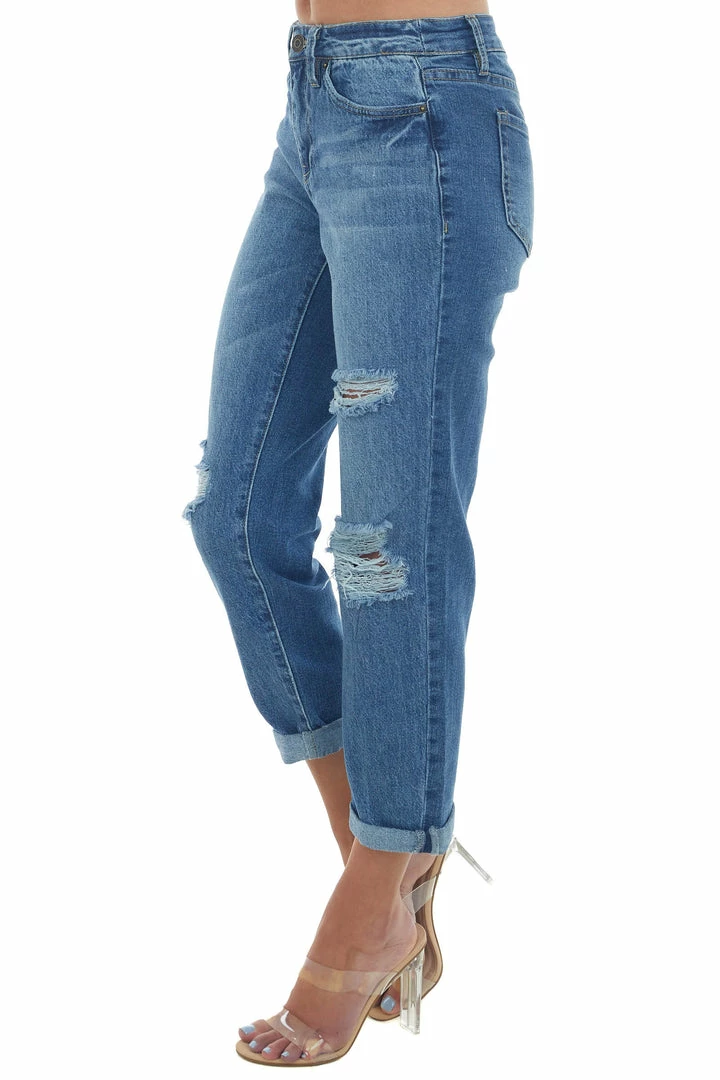 YMI Bottoms Medium High Waisted Distressed Boyfriend Jeans 4 YMI Bottoms Medium High Waisted Distressed Boyfriend Jeans