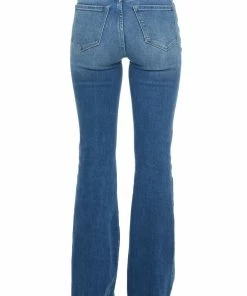 KanCan Bottoms Medium Wash High Rise Frayed Hem Flare Jeans