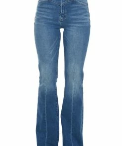 KanCan Bottoms Medium Wash High Rise Frayed Hem Flare Jeans