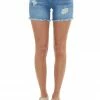 YMI Medium Wash Mid Rise Double Button Denim Shorts Bottoms