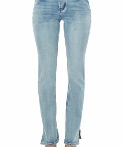 KanCan Medium Wash Mid Rise Straight Leg Side Slit Jeans Bottoms 10 KanCan Medium Wash Mid Rise Straight Leg Side Slit Jeans Bottoms