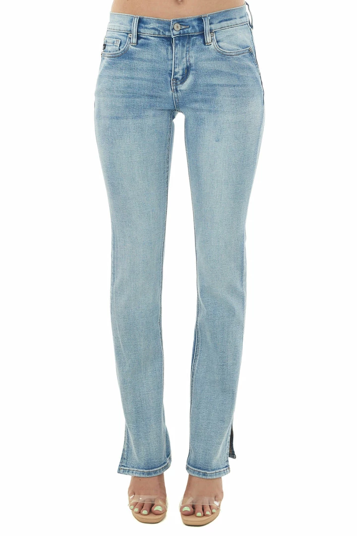 KanCan Medium Wash Mid Rise Straight Leg Side Slit Jeans Bottoms 5 KanCan Medium Wash Mid Rise Straight Leg Side Slit Jeans Bottoms