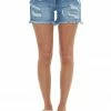 Cello Jeans Bottoms Medium Wash Uneven Frayed Hem Denim Shorts