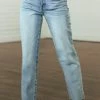 4 What Its Worth Medium Denim Wash Button Fly Straight Ankle Jeans Bottoms