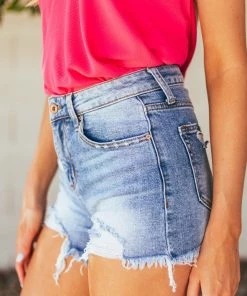 Special A Bottoms Medium High Waisted Distressed Denim Shorts 9 Special A Bottoms Medium High Waisted Distressed Denim Shorts