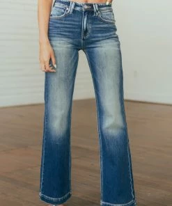 KanCan Medium Wash High Rise Wide Relaxed Denim Jeans Bottoms