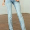 KanCan Medium Wash Mid Rise Straight Leg Side Slit Jeans Bottoms