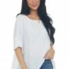 Charlotte Avery Tops Melange Off White Short Dolman Sleeve Knit Top 2 Charlotte Avery Tops Melange Off White Short Dolman Sleeve Knit Top