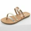 FORTUNE DYNAMIC Metallic Faux Leather Strappy Flat Sandals