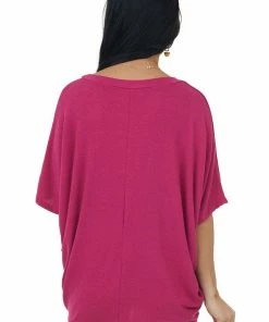 Charlotte Avery Mulberry Short Dolman Sleeve Chest Pocket Top 12 Charlotte Avery Mulberry Short Dolman Sleeve Chest Pocket Top