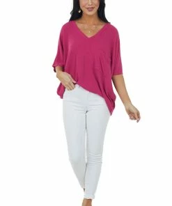 Charlotte Avery Mulberry Short Dolman Sleeve Chest Pocket Top 10 Charlotte Avery Mulberry Short Dolman Sleeve Chest Pocket Top