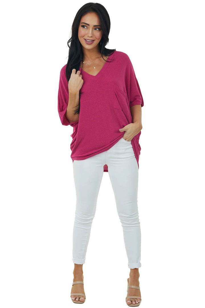 Charlotte Avery Mulberry Short Dolman Sleeve Chest Pocket Top 4 Charlotte Avery Mulberry Short Dolman Sleeve Chest Pocket Top