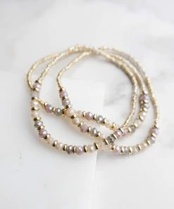 Fame Accessories Multicolor And Gold Beaded 3 Piece Bracelet Set