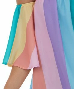 Fantastic Fawn Multicolored Striped Off The Shoulder Woven Top Tops