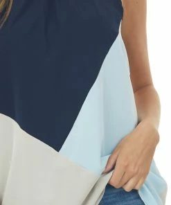 Haptics Navy Geometric Colorblock Halter Neck Blouse 13 Haptics Navy Geometric Colorblock Halter Neck Blouse