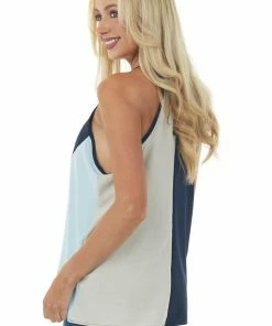 Haptics Navy Geometric Colorblock Halter Neck Blouse 11 Haptics Navy Geometric Colorblock Halter Neck Blouse