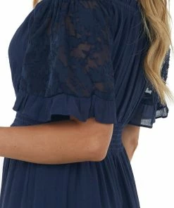 Umgee Navy Off Shoulder Bell Sleeve Short Dress 13 Umgee Navy Off Shoulder Bell Sleeve Short Dress