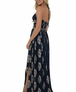 Miss Avenue Dresses Navy Printed Strappy Cut Out Halter Maxi Dress 15 Miss Avenue Dresses Navy Printed Strappy Cut Out Halter Maxi Dress