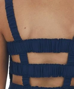 Lime Lush Navy Smocked Elastic Strappy Back Woven Romper Dresses 17 Lime Lush Navy Smocked Elastic Strappy Back Woven Romper Dresses