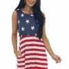 HEIMISH Navy Stars And Stripes Side Pocket Tank Dress Dresses
