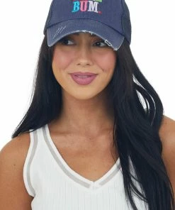 Ocean & 7th Navy Colorful 'Lake Bum' Embroidered Trucker Hat