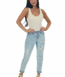 Heyson Nude Padded Scoop Neck Sleeveless Bodysuit