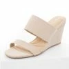 Chinese Laundry Shoes Nude Double Strap Slip On Cushioned Wedges
