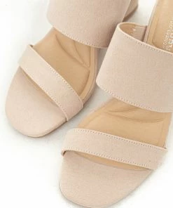 Chinese Laundry Shoes Nude Double Strap Slip On Cushioned Wedges