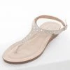 Chinese Laundry Nude Rhinestone Heeled Thong Sandals With Buckle