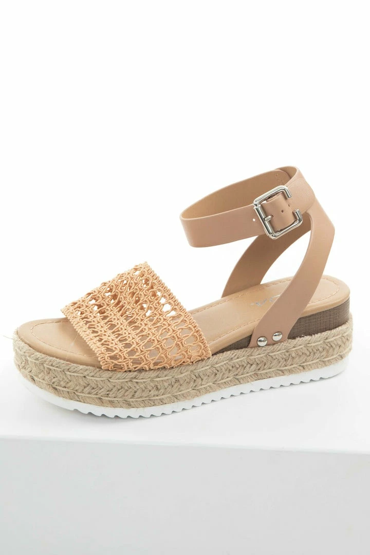 FORTUNE DYNAMIC Nude Eyelet Band Espadrille Ankle Strap Sandal Shoes 4 FORTUNE DYNAMIC Nude Eyelet Band Espadrille Ankle Strap Sandal Shoes